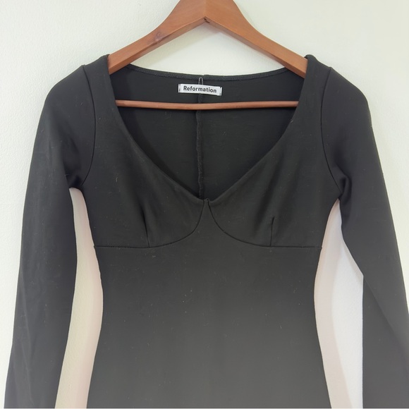 Reformation Black Long Sleeve Lex Dress - Picture 3 of 7